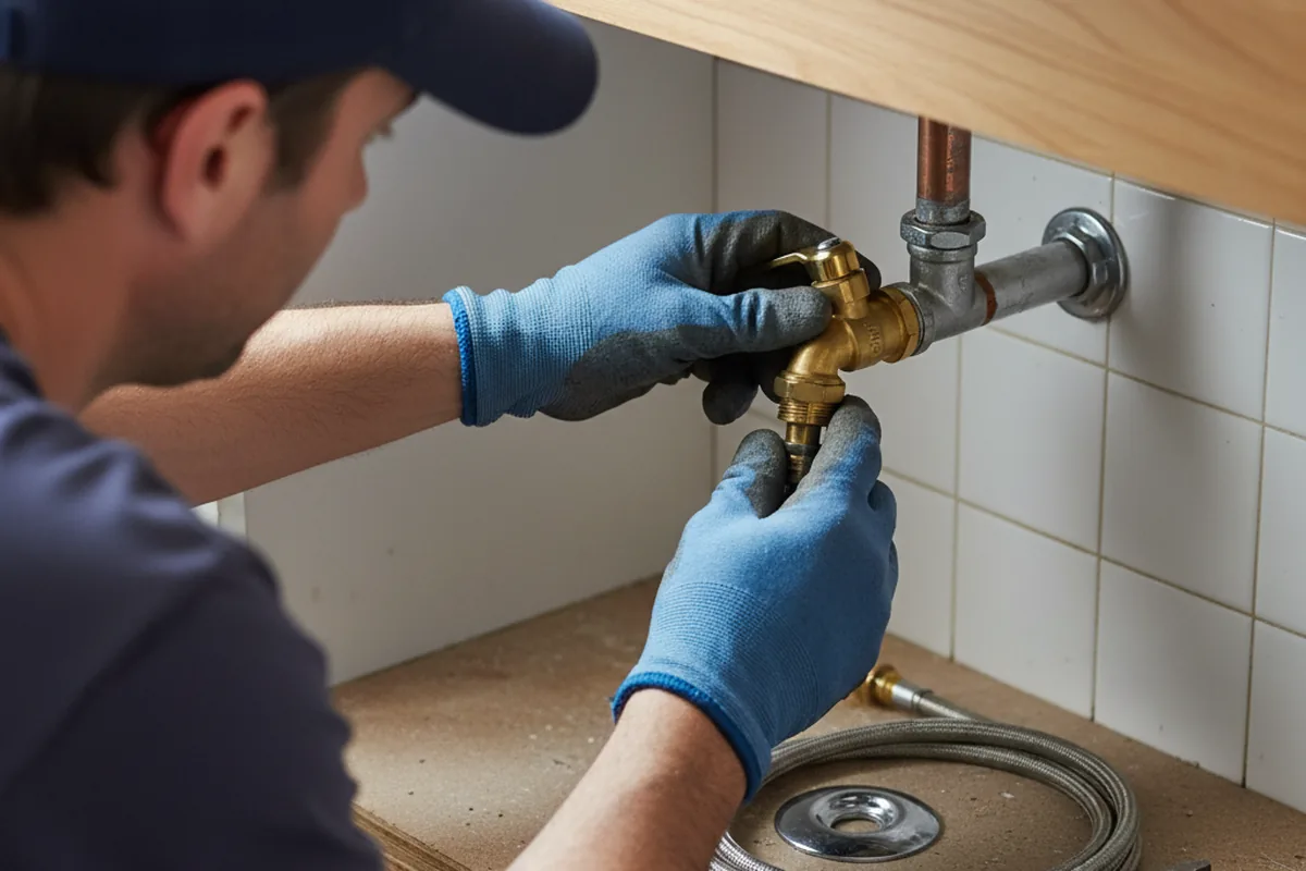 Shutoff valve and fitting work during Burst Pipe Repair in Hennepin